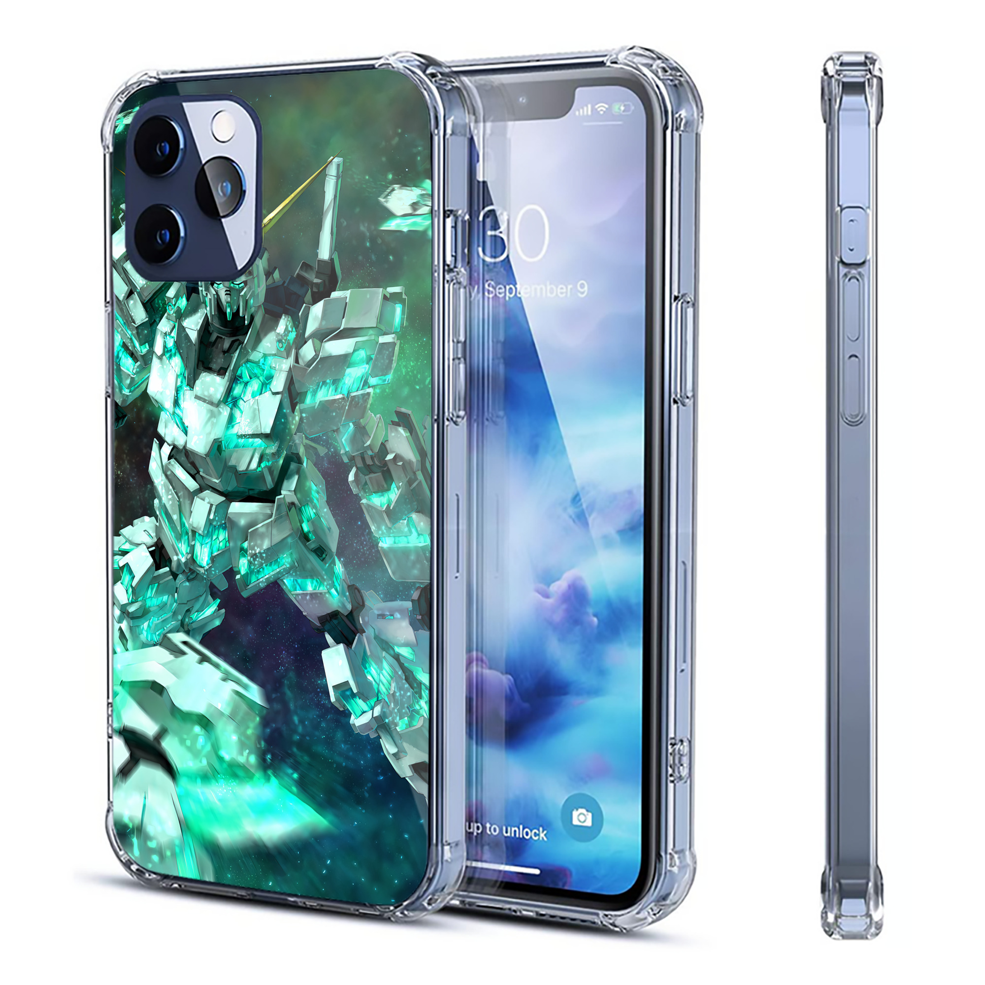 （画像用） 機動戦士ガンダム Mobile Suit Gundam 【iPhone 12シリーズ対応】透明スマホケース（クリアソフトケース）